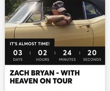 Zach Bryan Sunday 21st June x4 seated tickets