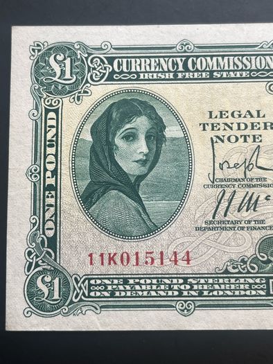 Ireland 1937 Lady Lavery Currency Commission 1 Pound Banknote