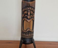 Vintage HandCarved Wooden Tribal / Tiki Style Lamp Base  45cm