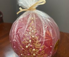 Candle ball decorated with Christmas Tree