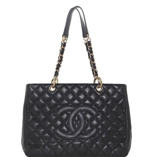 CHANEL Black Caviar Grand Shopping Tote GST bag