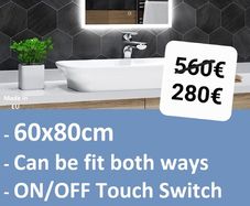 LED Bathroom Mirror Speakers Defogger 60x80cm Touch Switch
