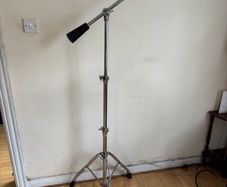 Vintage Pearl Chrome Cymbal Boom Stand With Double Braced Legs And Counterweighted Arm For Stability