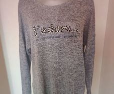 River Island J'adore grey jumper size UK18 EU46 Postage included