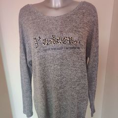River Island J'adore grey jumper size UK18 EU46 Postage included
