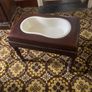Victorian mahogany bidet baby bath stool table with ceramic liner & cover Image 2