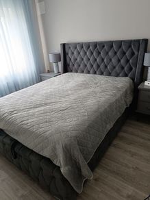 king size grey ottoman bed