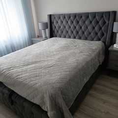 king size grey ottoman bed