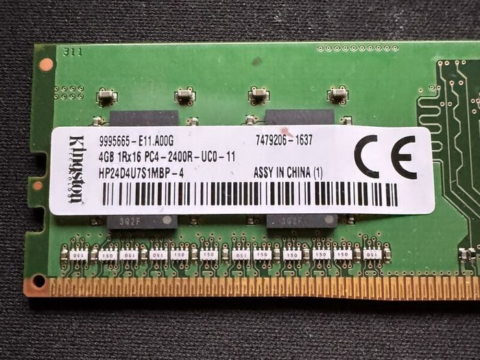 4GB Kingston DDR4 2400MHz one module