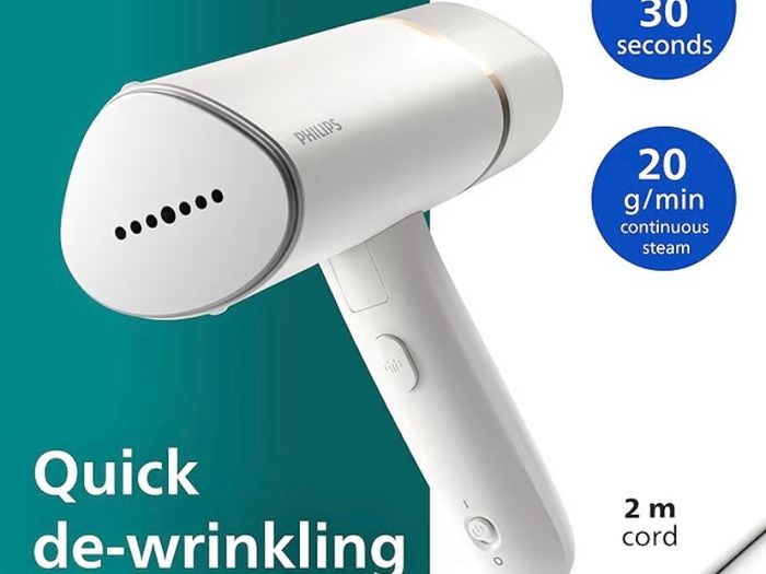 3000 Series Handheld Steamer, Compact and Foldable, 1000W Power, Up to 20g/min Steam, Ready in 30 Seconds, Safe for All Fabrics, No Ironing Board Needed