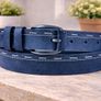 Women Black Leather Belt Genuine Leather Belt with Stitch Detail, Casual & Office Wear Belt for Jeans Image 7