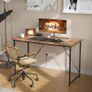 Computer Desk 100cm, Home Office desk, Study Writing Small Desks, Gaming Deske for Home Workstations, Industrial Design Black Desk Metal Frame, Rustic Brown Image 2