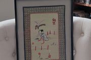 Antique Chinese embroidery art framed