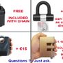 1m Heavy Duty Chain Lock, Padlock & Anchor Image 6