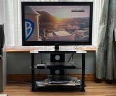Free TV Stand Black Glass