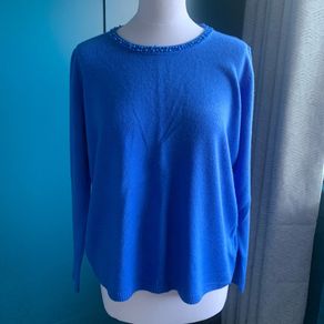 Gerard blue jumper with beaded neckline jumper. Size L