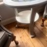 Solid Wood Round Side Table with Glass Top Shabby Chic Image 2