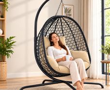 Hanging Chair with Frame Hanging Basket - Indoor and Outdoor Hanging Chair