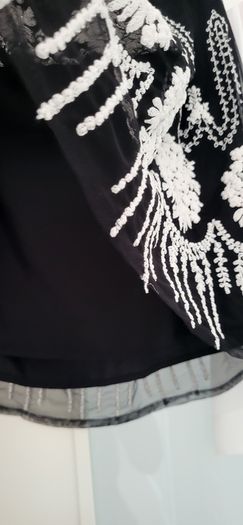 ZARA black and white layered mini skirt Sz XL (Fit 12-14UK) Rrp 59.99 (New)