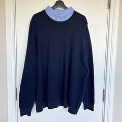 NEW Mens Navy 2 in 1 Knit Jumper 3XL