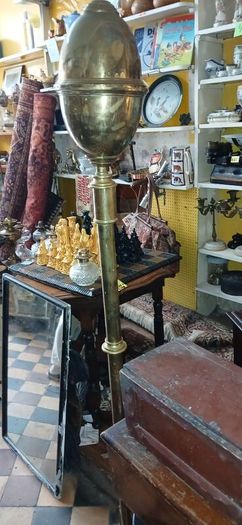 antique brass oil lamp stand