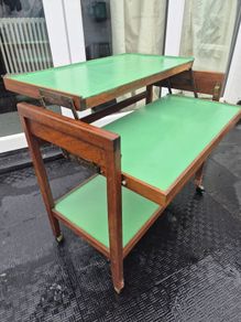 Trolley/folding Table model Vintage Teak Midcentury metamorphic table folding trolley