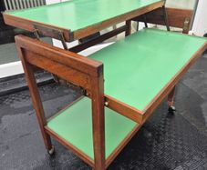 Trolley/folding Table model Vintage Teak Midcentury metamorphic table folding trolley