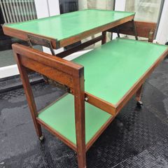 Trolley/folding Table model Vintage Teak Midcentury metamorphic table folding trolley