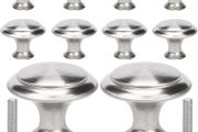 10pcs Zinc Alloy Cabinets Knobs Handles, Round Silver Drawer Knobs for Old Kitchen and Cupboard Makeovers, Silver (FREE POSTAGE)