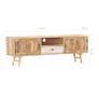 TV Cabinet 140x30x45 cm Solid Mango Wood Image 3