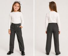 F&F Girls' grey School Trousers  Age 6 7 Years