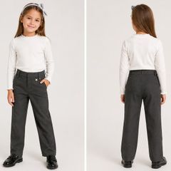 F&F Girls' grey School Trousers  Age 6 7 Years