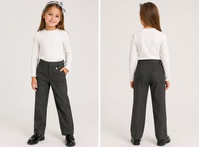 F&F Girls' grey School Trousers  Age 6 7 Years
