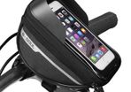 Bike handlebar bag, pouch, mobile phone holder