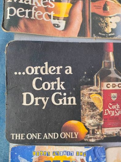 Vintage beer mat collage