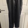 Bershka Black High Waisted Faux Leather Trousers Image 8