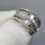 Sterling silver Sz (O) White Cubic Zirconia Ring in Rhodium Overlay Sterling Silver Image 4