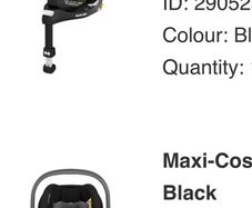 Maxi cosy car seat and 2 x isofix bases