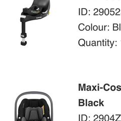 Maxi cosy car seat and 2 x isofix bases