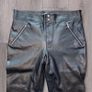Zara Black Faux Leather Biker Trousers Zip Detail High Waist UK 10 Image 4