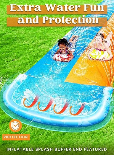 685 cm Slip Slide and 2 Bodyboards, Lawn Water Slides Slip N Waterslides Summer Water Toy with Build in Sprinkler for Backyard Outdoor Water Fun for Kids Adults (FREE SHIPPING)