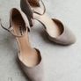 Grey suede/leather heels and matching bag Image 2