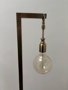 Modern brass floor lamp - 5 ft tall.