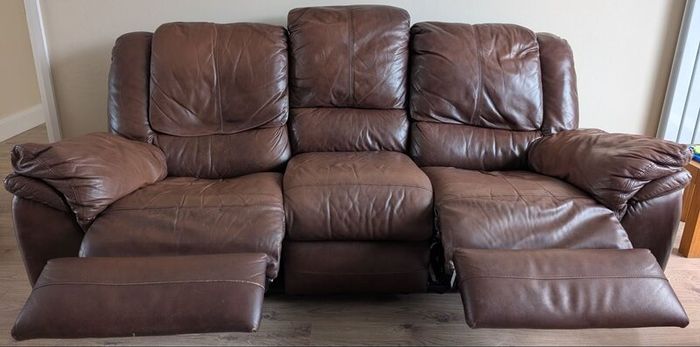 Genuine Italian Leather 3-Piece Reclining Suite