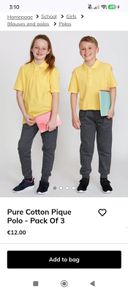 3x Childrens Yellow Polos