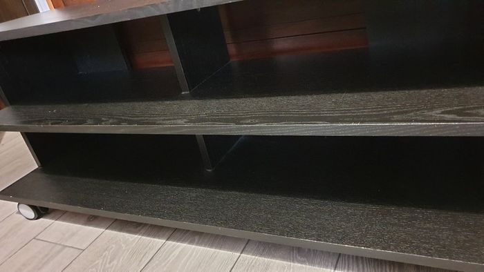 black large tv television console desk