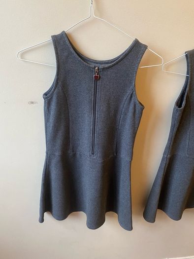 F&F grey pinafore x2 age 7-8