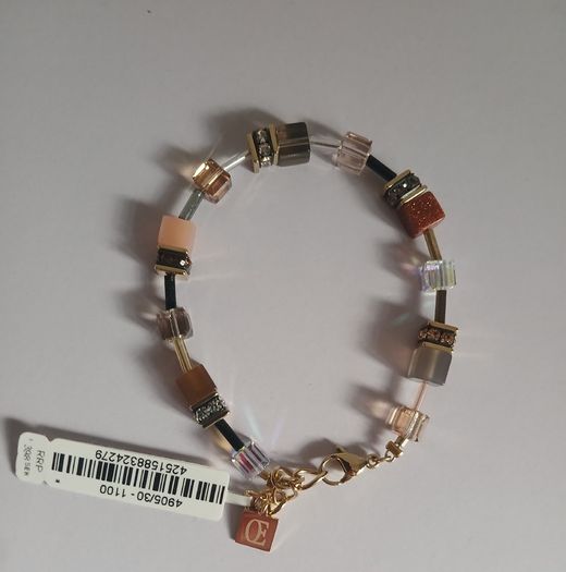 Coeur de Lion GeoCUBE Bracelet Swarovski Crystal Gold Tone 4905/30-1100 BNWT CAN POST