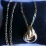 Vintage 9Ct Solid Yellow Gold 375 Hallmark Trinity Knot Three Circle and Necklace L-19"  5.0g Image 4