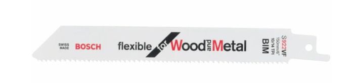 Bosch S922VF Reciprocating Saw Blades for Wood & Metal 150mm (Pack Of 5)
